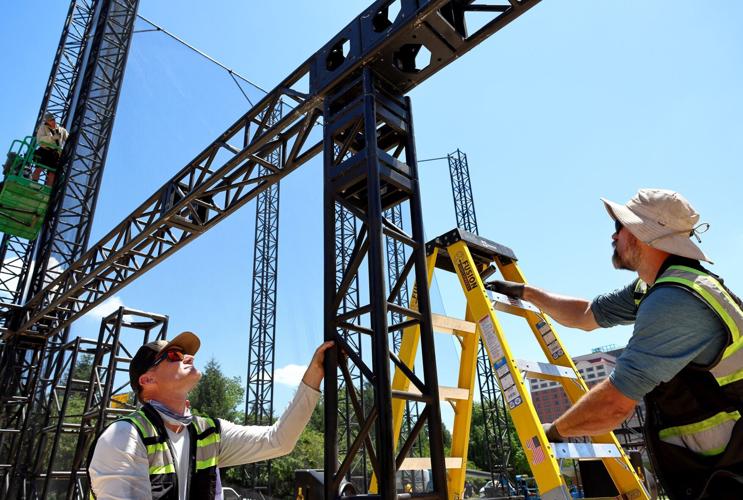 Set up for United Football League Championship in St. Louis