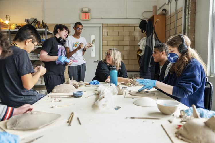 Neurodivergent students learn ceramics in art workshop